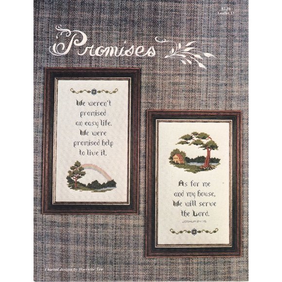 Vintage Cross Stitch Patterns, Promises by Harriette Tew, Hutspot House Leaflet - Picture 1 of 2